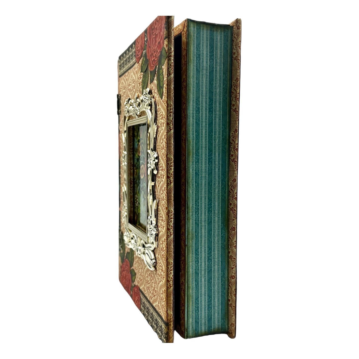 Handcrafted Couture Altered Art Faux Book Frame Jewelry Box image 2