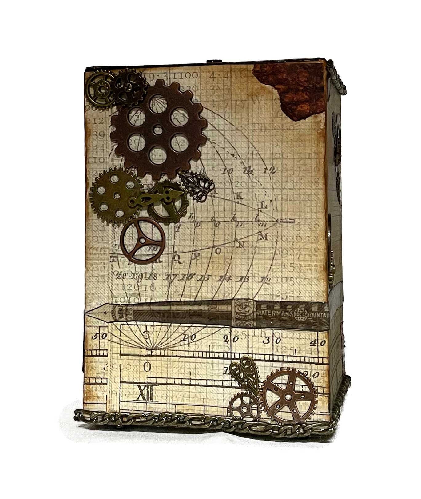 Handcrafted Steampunk Inspired Bank Paper Creation image 3