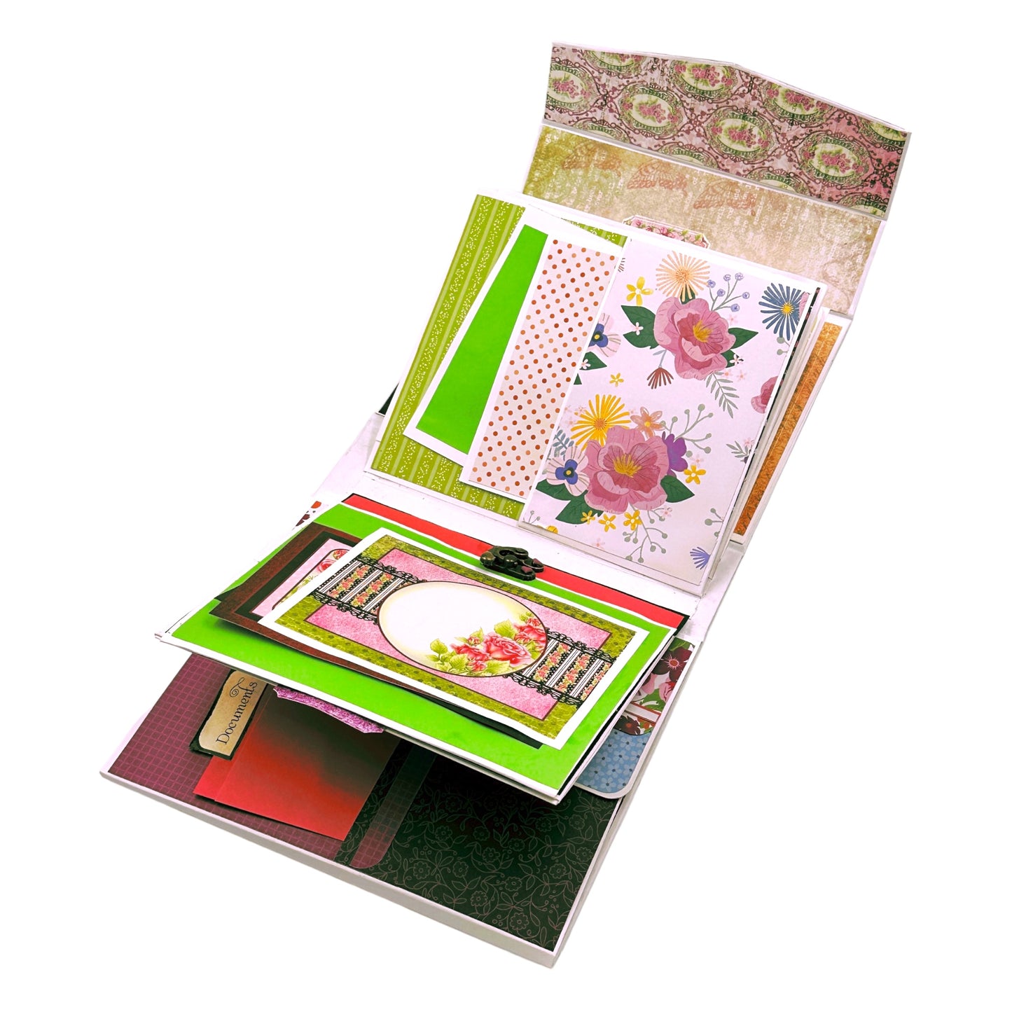 Handcrafted Wooden Rose Inspired Altered Art Memory Box image 8