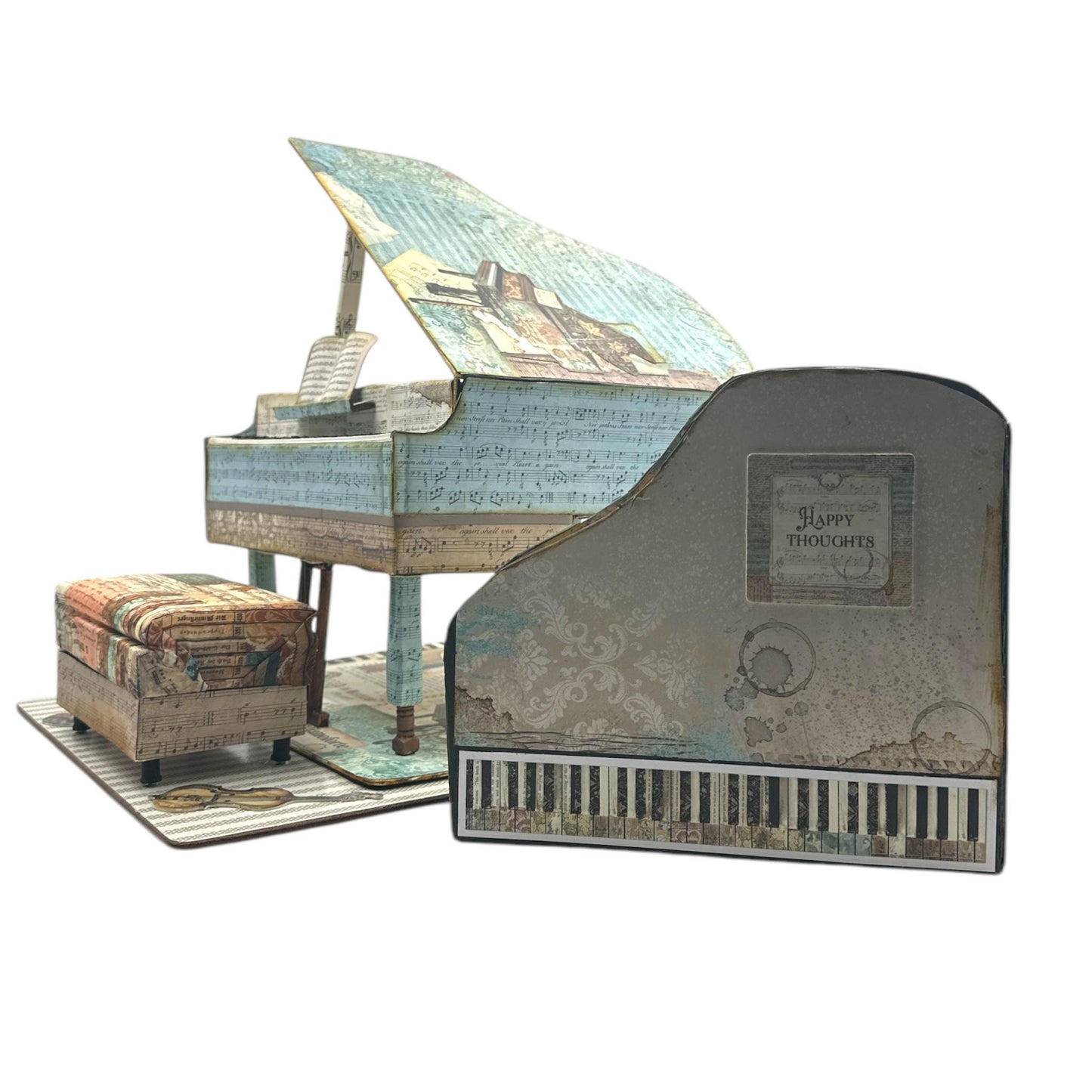 Handcrafted Music Inspired Faux Miniature Decorative Piano Paper Creation image 6