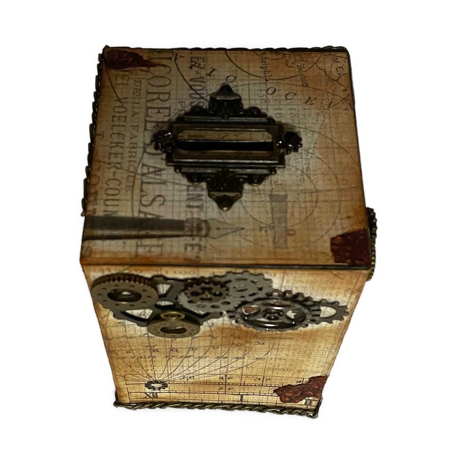 Handcrafted Steampunk Inspired Bank Paper Creation image 4