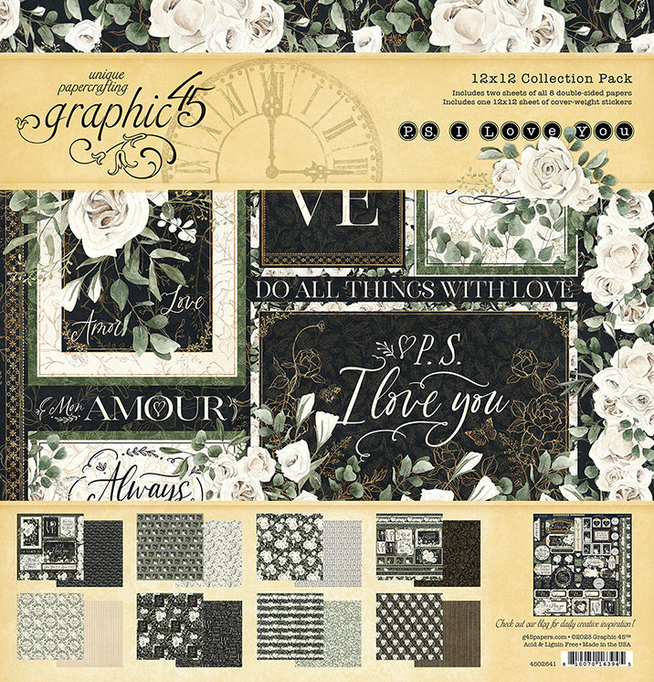 Graphic 45 P.S. I Love You 12×12 Collection Pack with Stickers - SKU 4502641 image 0