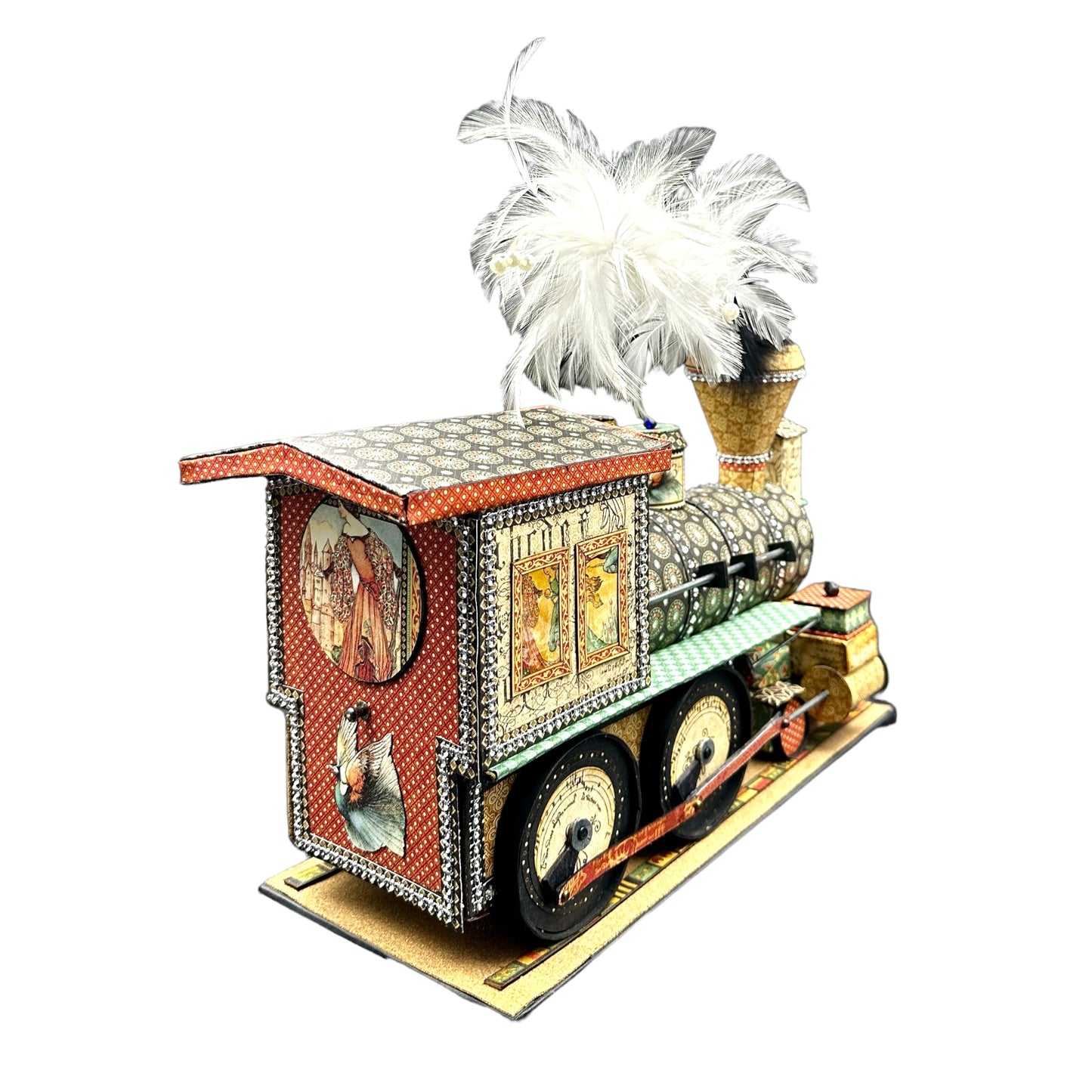 Handcrafted Enchanted Forest Train Engine with Hidden Mini Album image 2