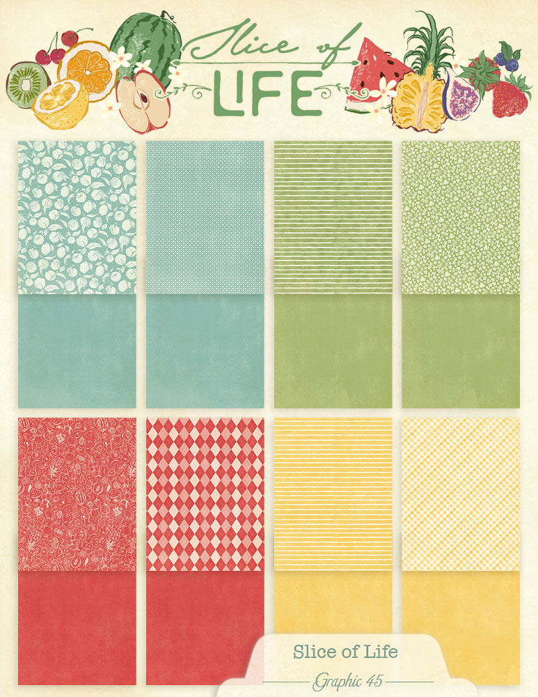 Graphic 45 Slice of Life 8.5 x 11 Patterns & Solids Pack – SKU 4503231