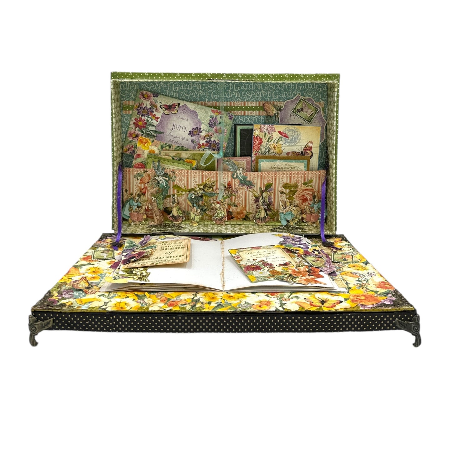 Handcrafted Springtime Inspired Popup Box Decoration Paper Creation image 2