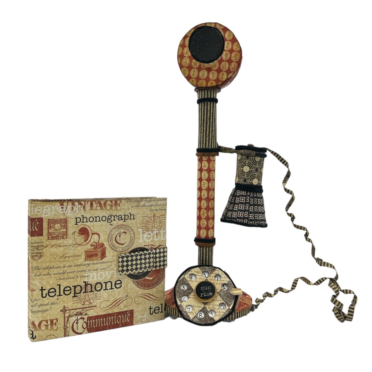 Handcrafted Communique Old Fashioned Telephone & Album Paper Creation image 0