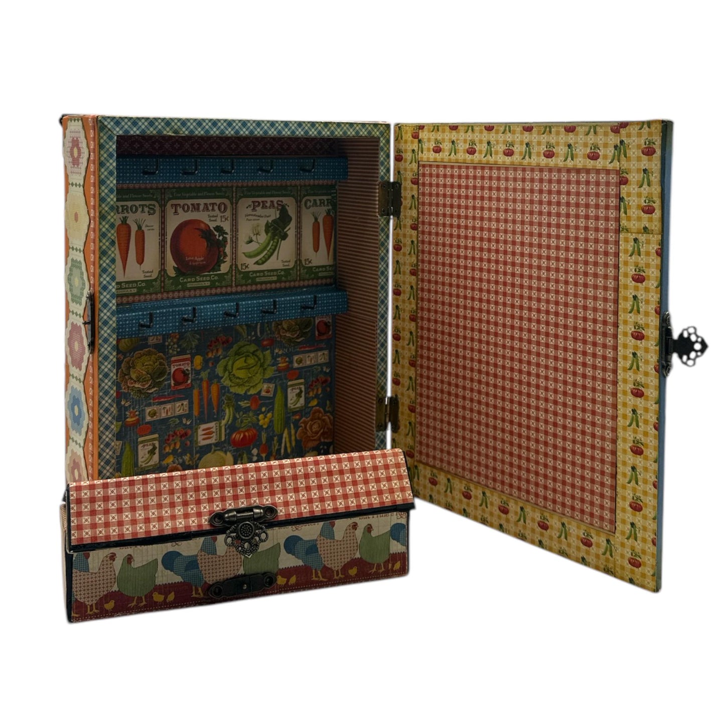 Handcrafted Home Sweet Home Vintage Wooden Key Box Altered Art Paper Creation image 2