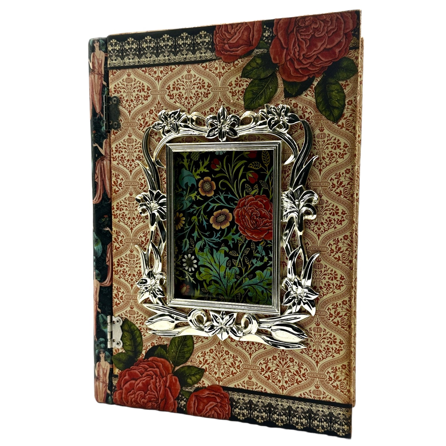 Handcrafted Couture Altered Art Faux Book Frame Jewelry Box image 0