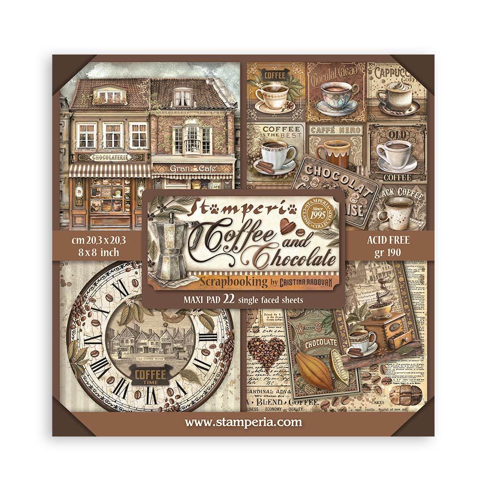 Stamperia Coffee and Chocolate 8x8 22 Sheet Single Face Paper Pad - SKU SBBSXB01 image 0