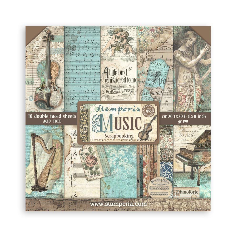 Stamperia Music Collection 8x8 Scrapbooking Pad - SKU SBBS118 image 0