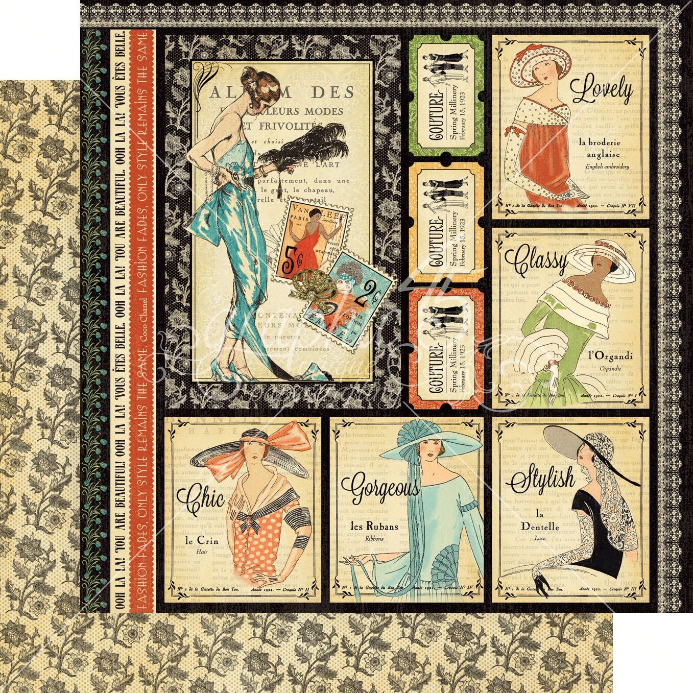 Graphic 45 Couture Collection 8x8 Paper Pad image 4