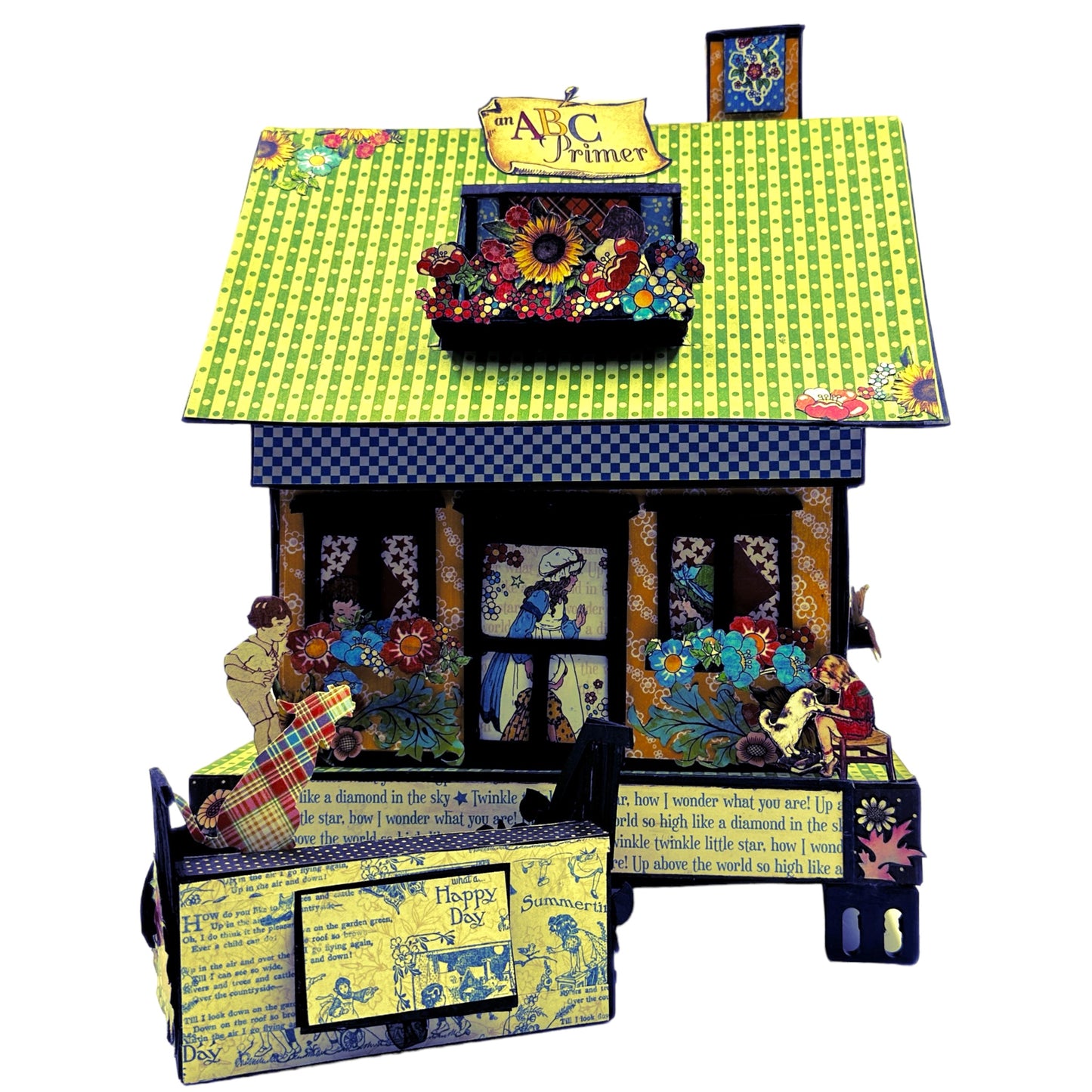 Handcrafted ABC Primer School House Paper Creation image 4