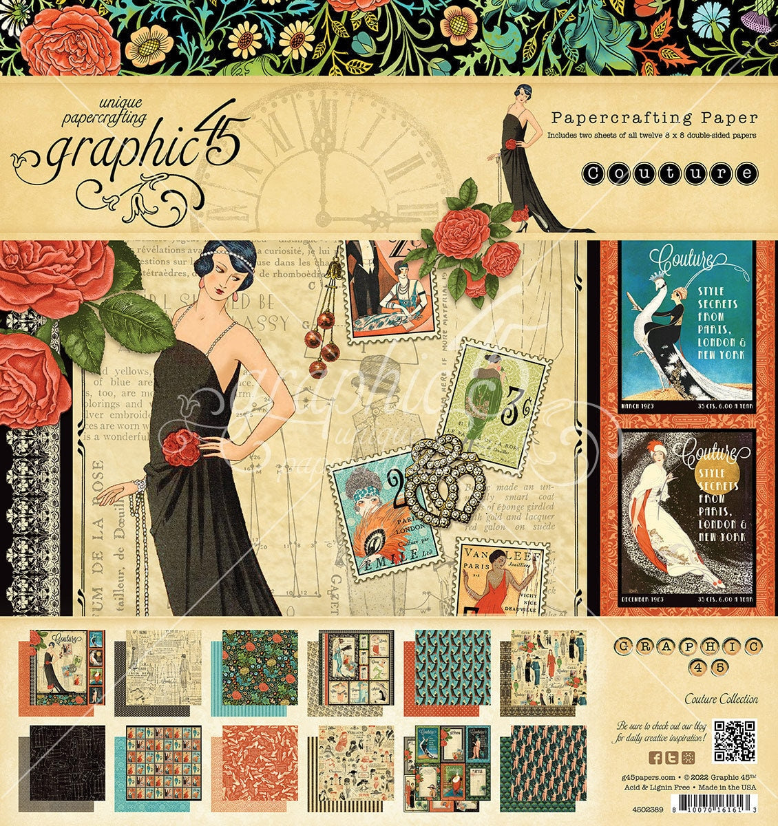 Graphic 45 Couture Collection 8x8 Paper Pad image 0
