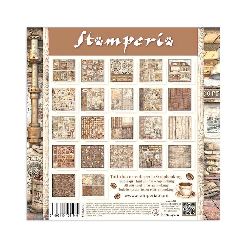 Stamperia Coffee and Chocolate 8x8 22 Sheet Single Face Paper Pad - SKU SBBSXB01 image 1