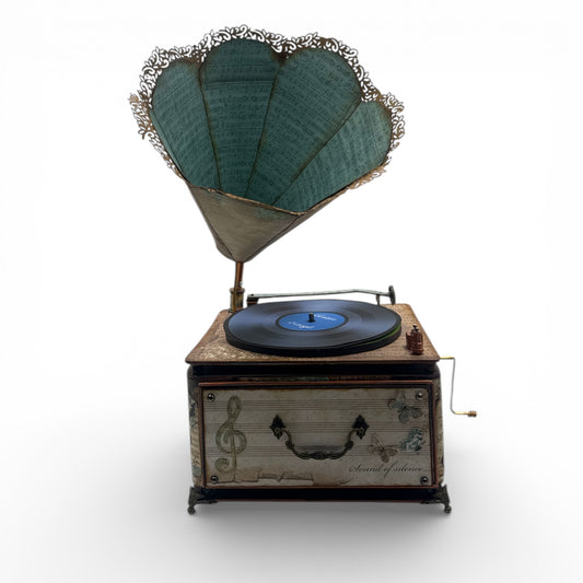 Handcrafted Music Inspired Vintage Style Gramophone Paper Creation
