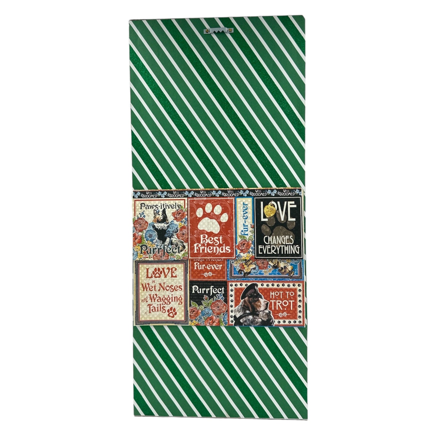 Handcrafted Pet Inspired Christmas Tree Altered Art Wall Hanging Paper Creation image 1