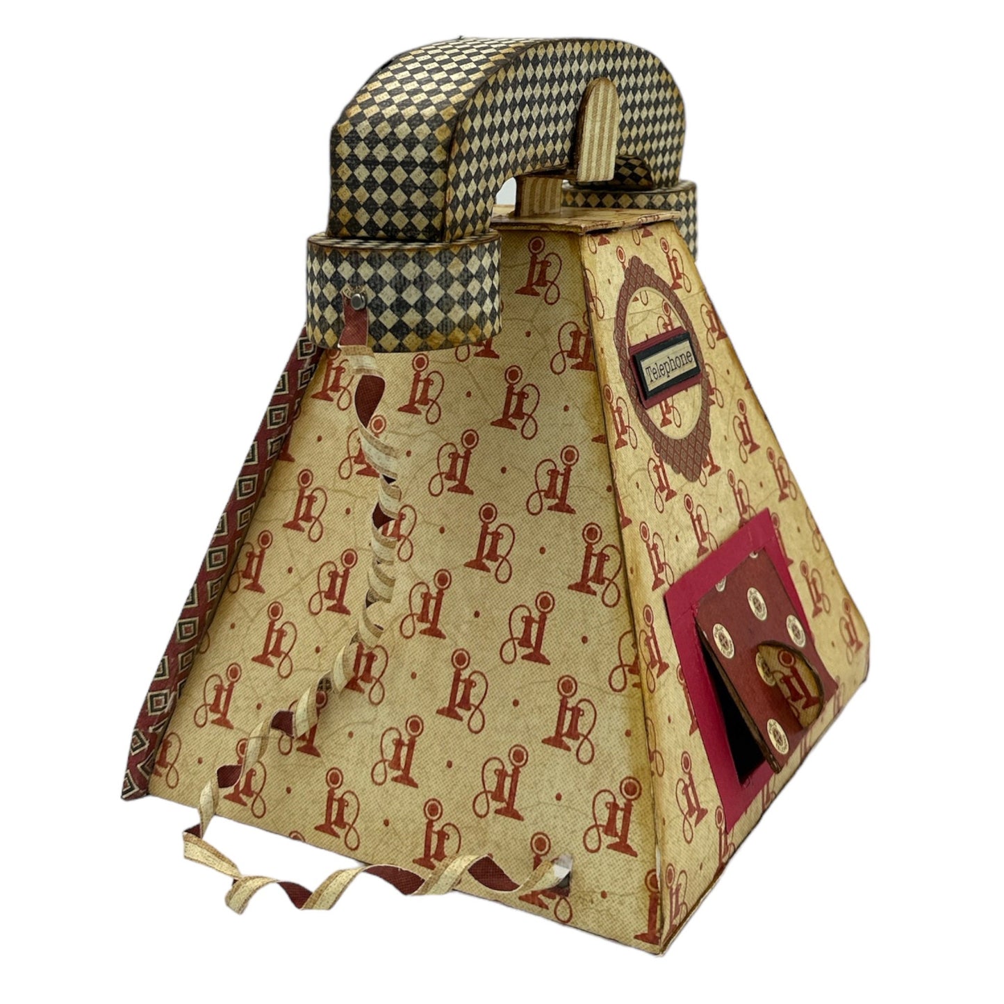 Handcrafted Communique Old Fashioned Telephone Bank Paper Creation image 3