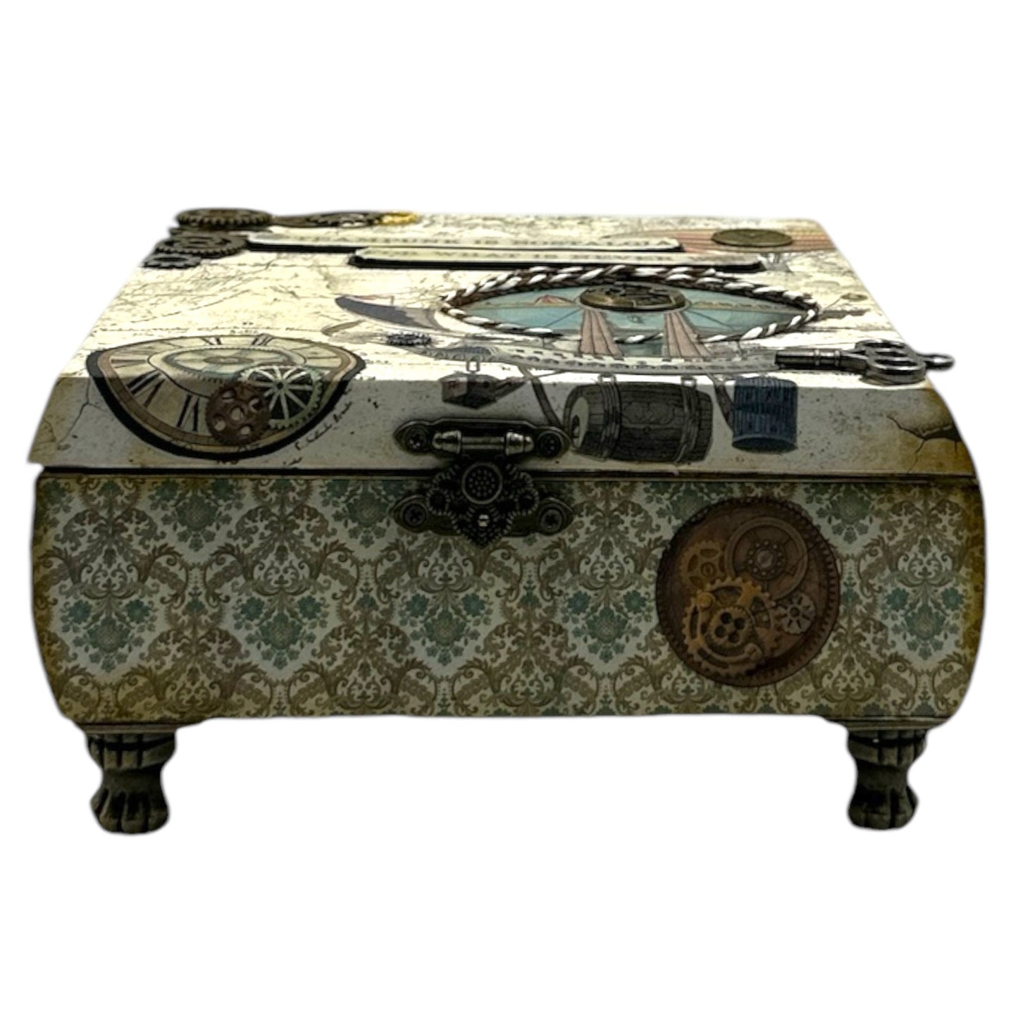 Handcrafted Voyages Fantastiques Altered Art Trinket Box & Mini Album image 1