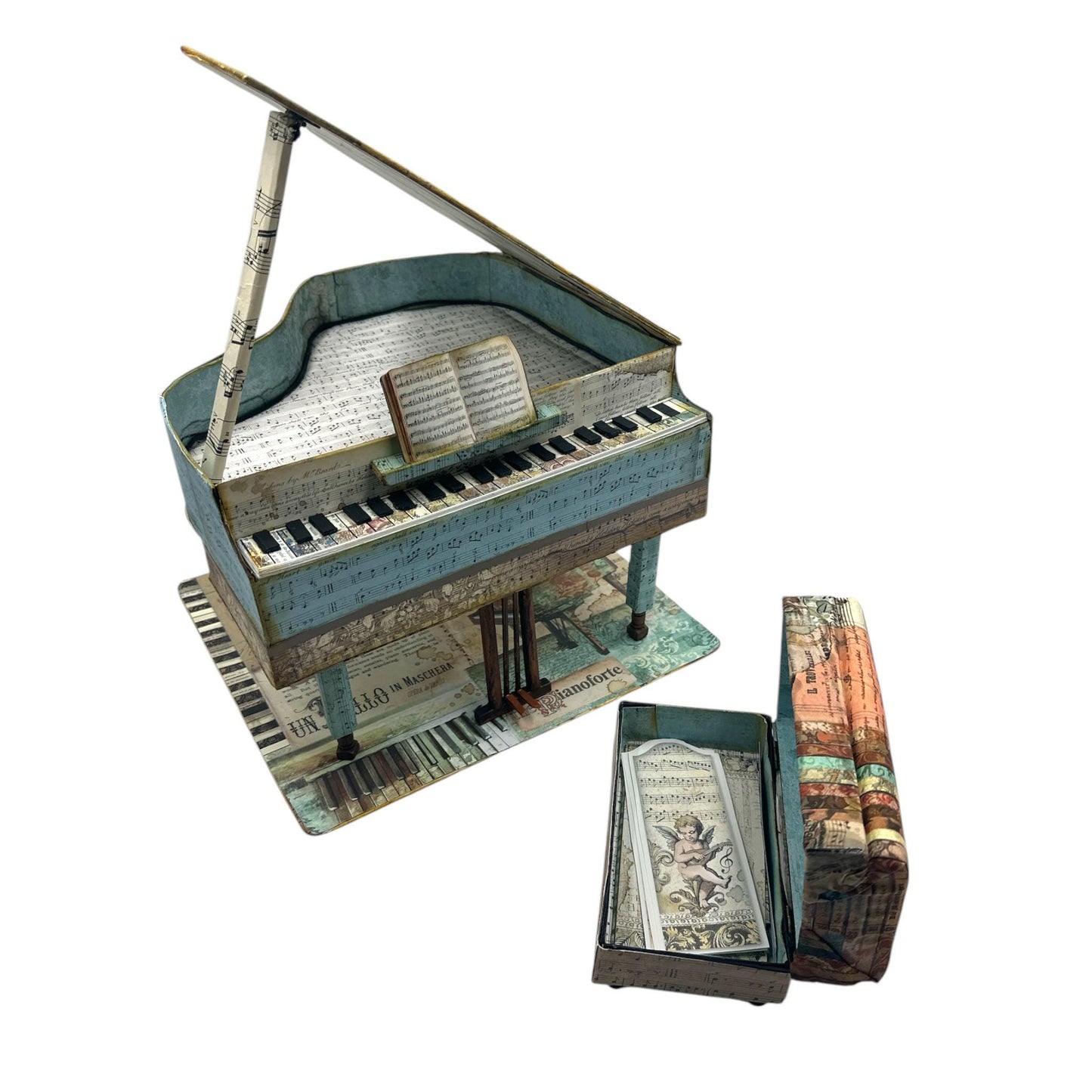 Handcrafted Music Inspired Faux Miniature Decorative Piano Paper Creation image 5