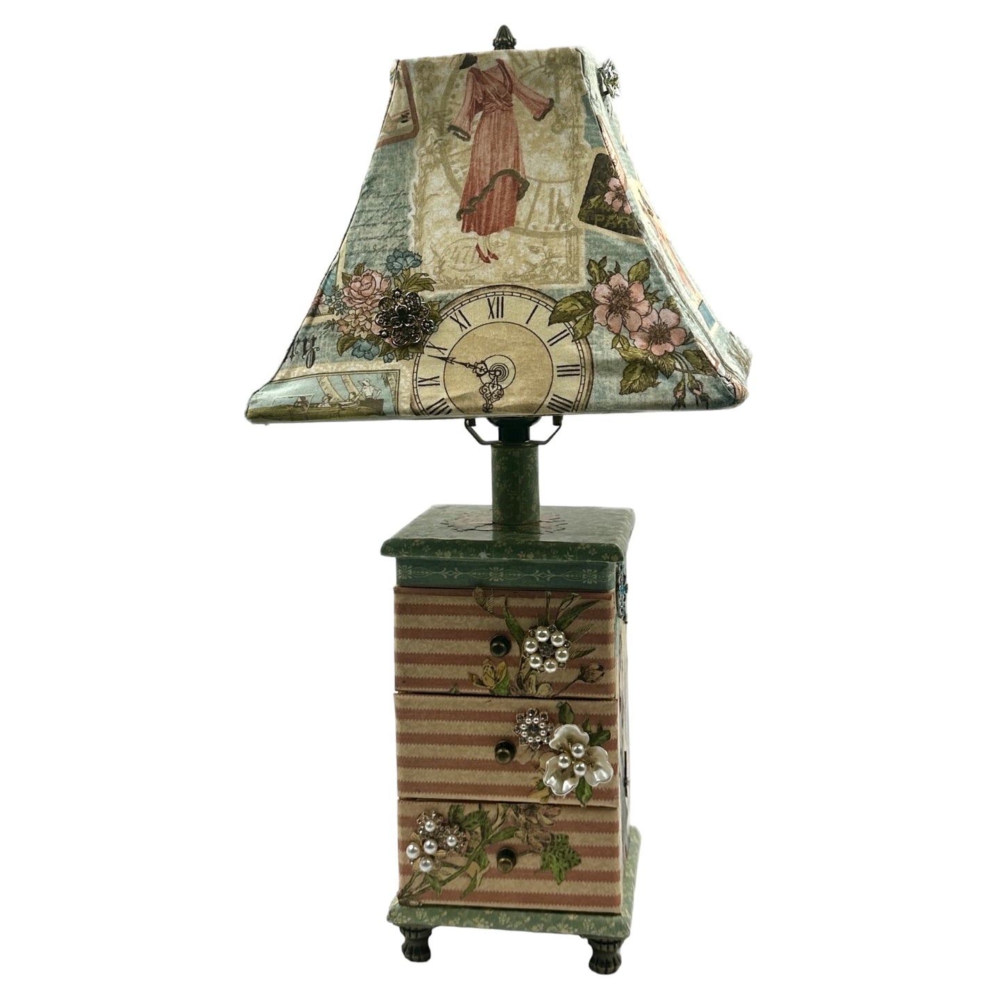 Handcrafted A Lady's Diary Lamp Altered Art Paper Creation image 1