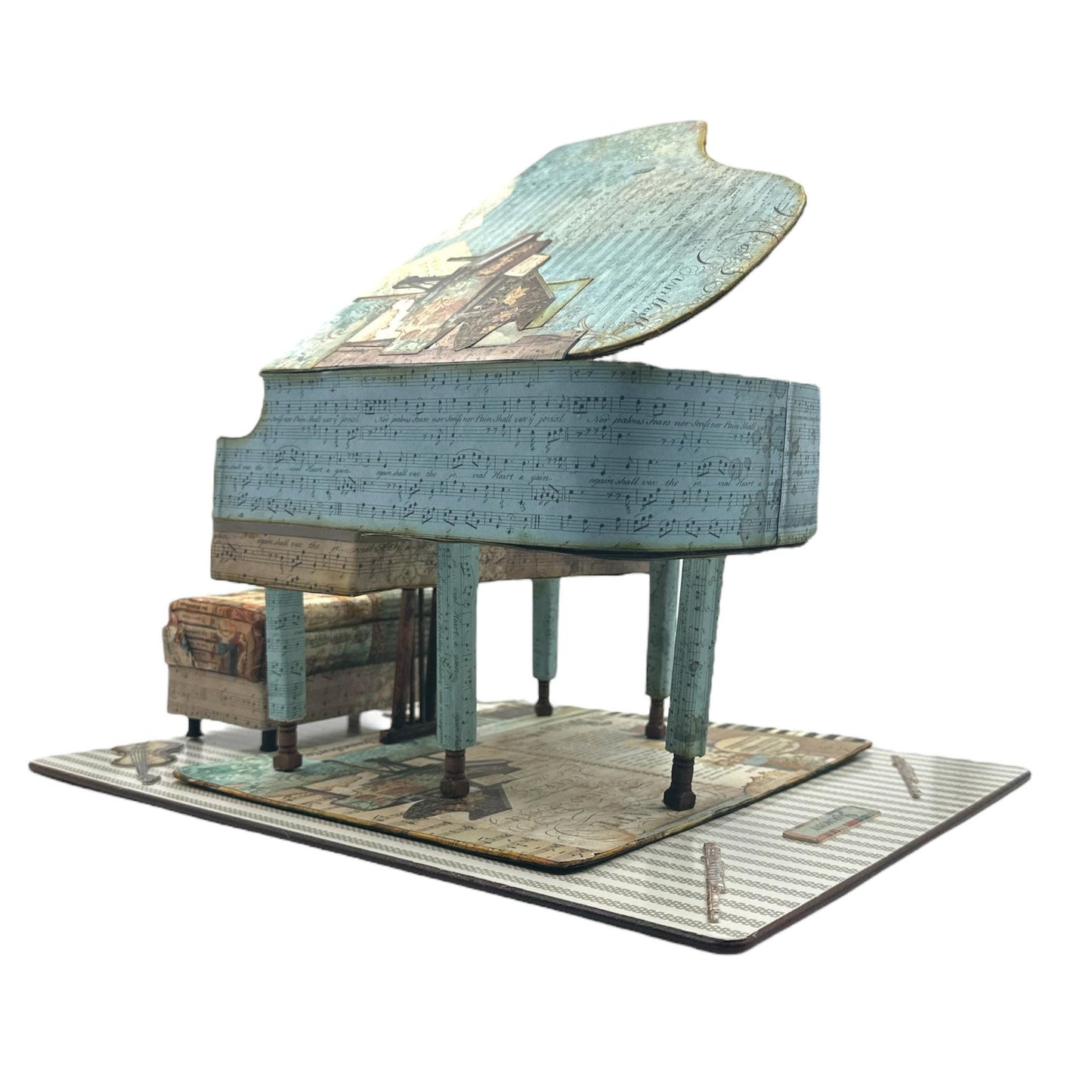 Handcrafted Music Inspired Faux Miniature Decorative Piano Paper Creation image 3