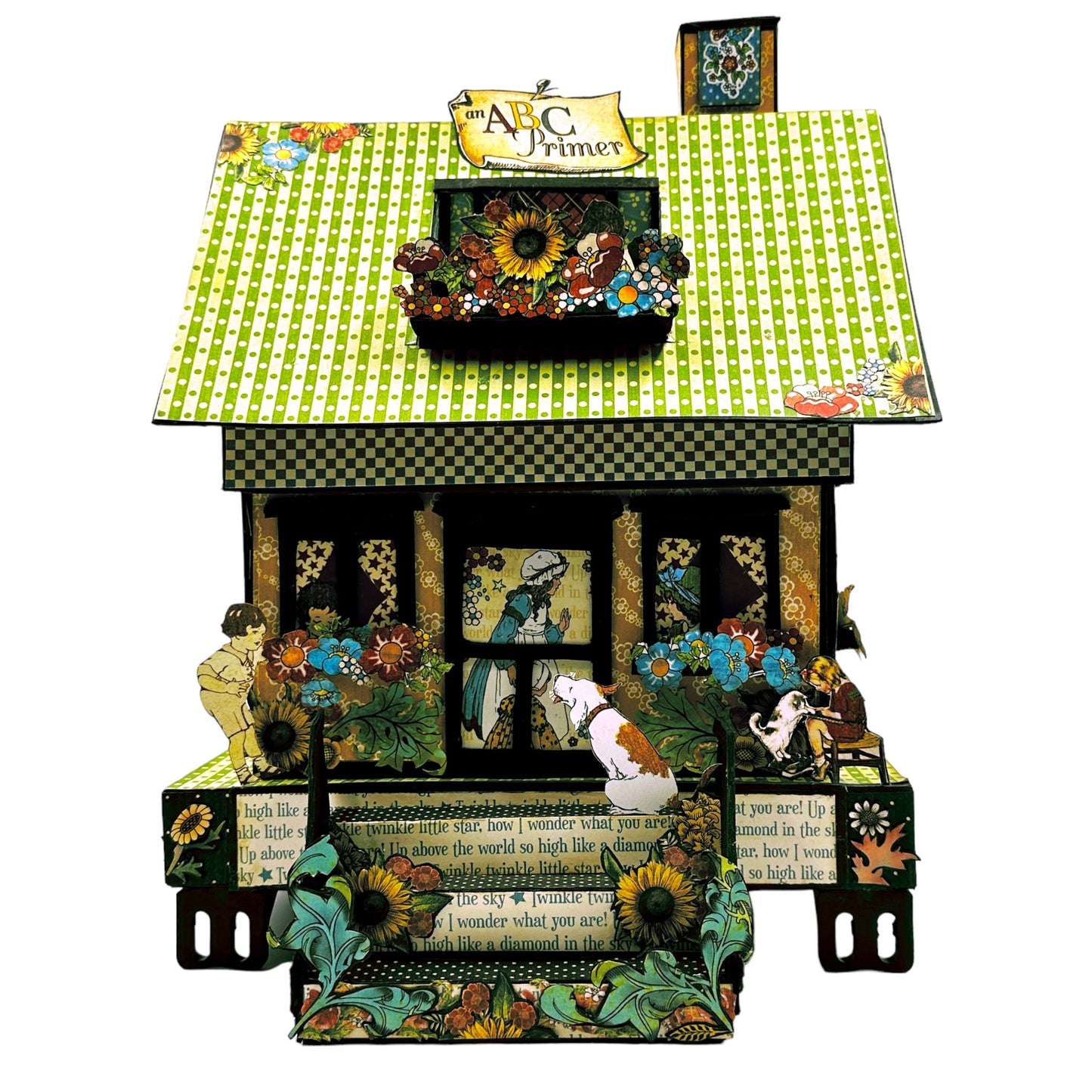 Handcrafted ABC Primer School House Paper Creation image 0