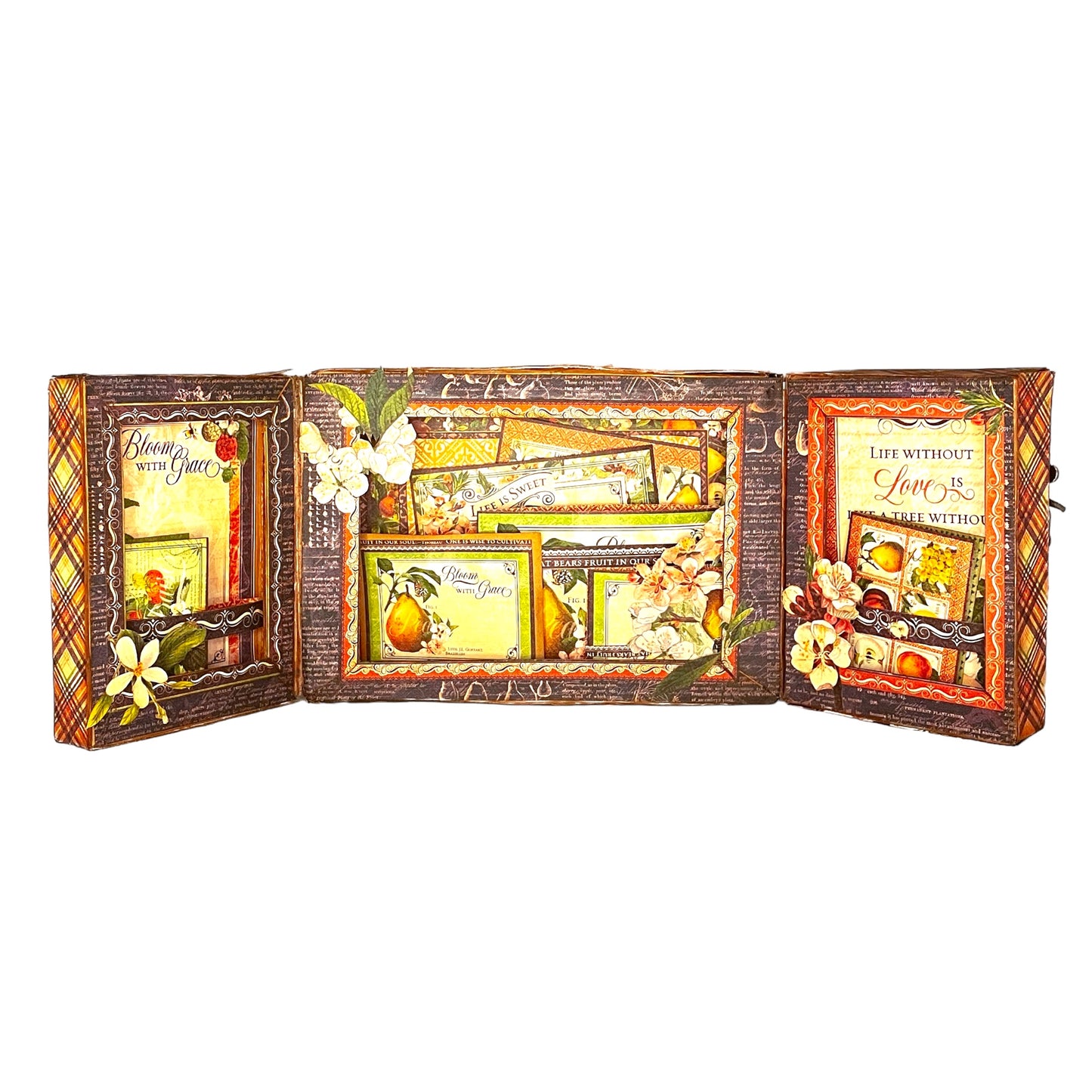 Handcrafted Fruit and Flora Watering Can House Paper Creation image 6