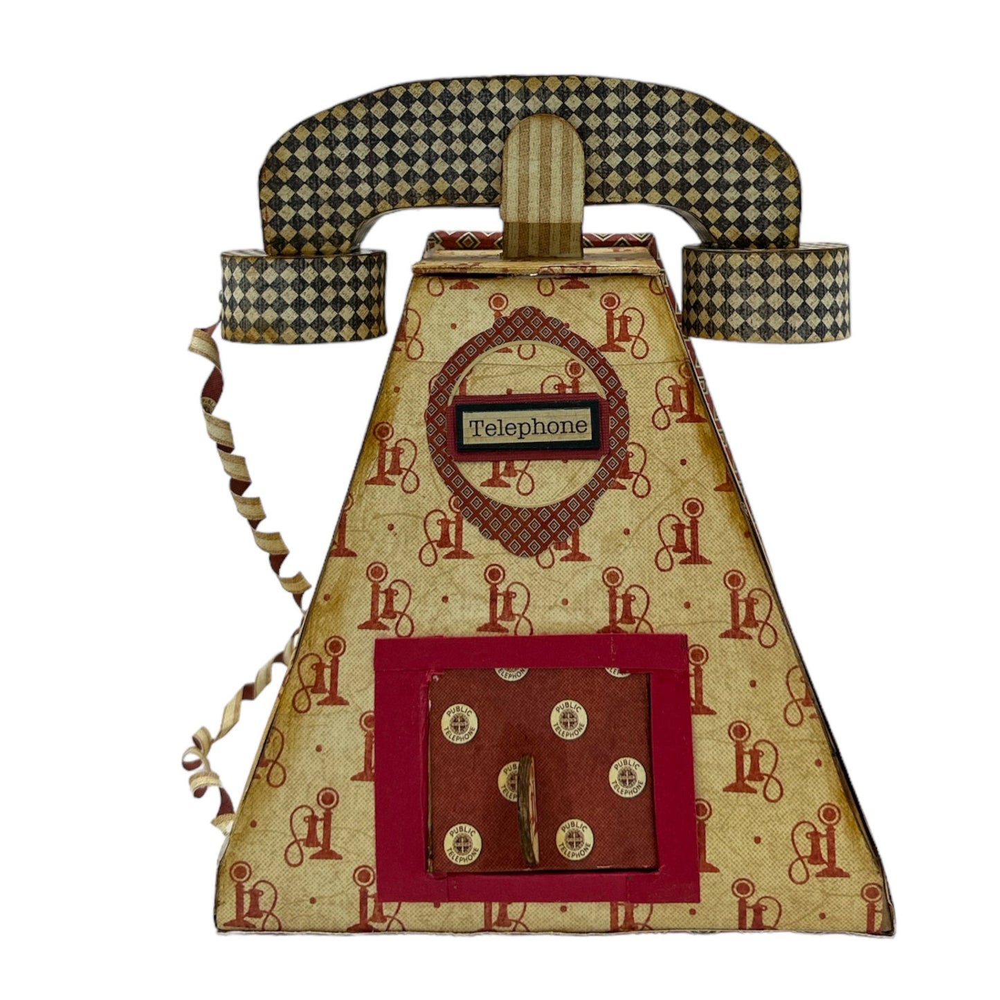 Handcrafted Communique Old Fashioned Telephone Bank Paper Creation image 2