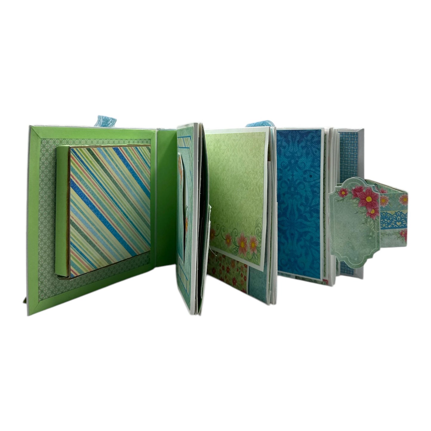 Handcrafted Floral and Lace One-of-a-Kind Mini Album Paper Creation image 3
