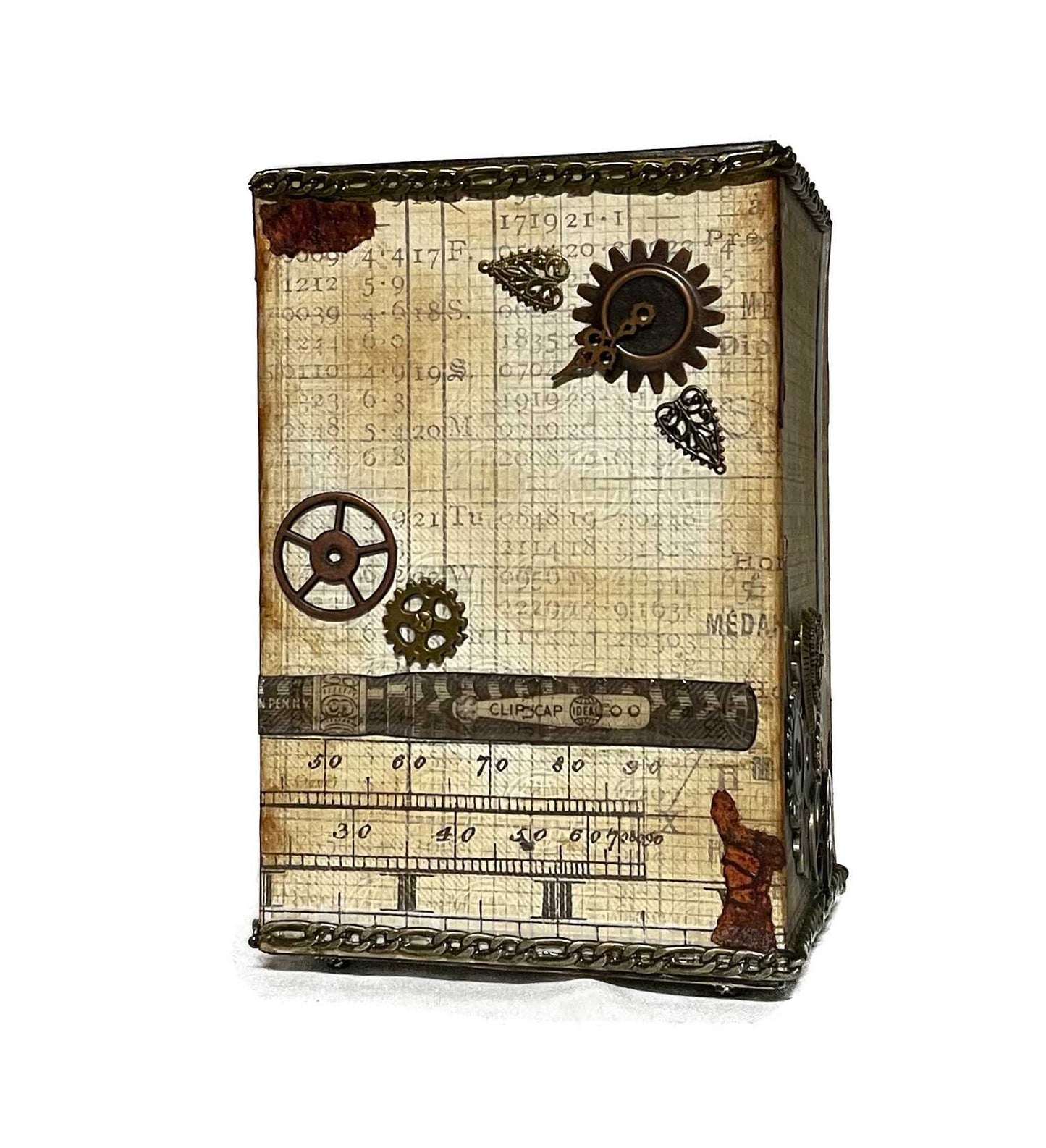 Handcrafted Steampunk Inspired Bank Paper Creation image 2
