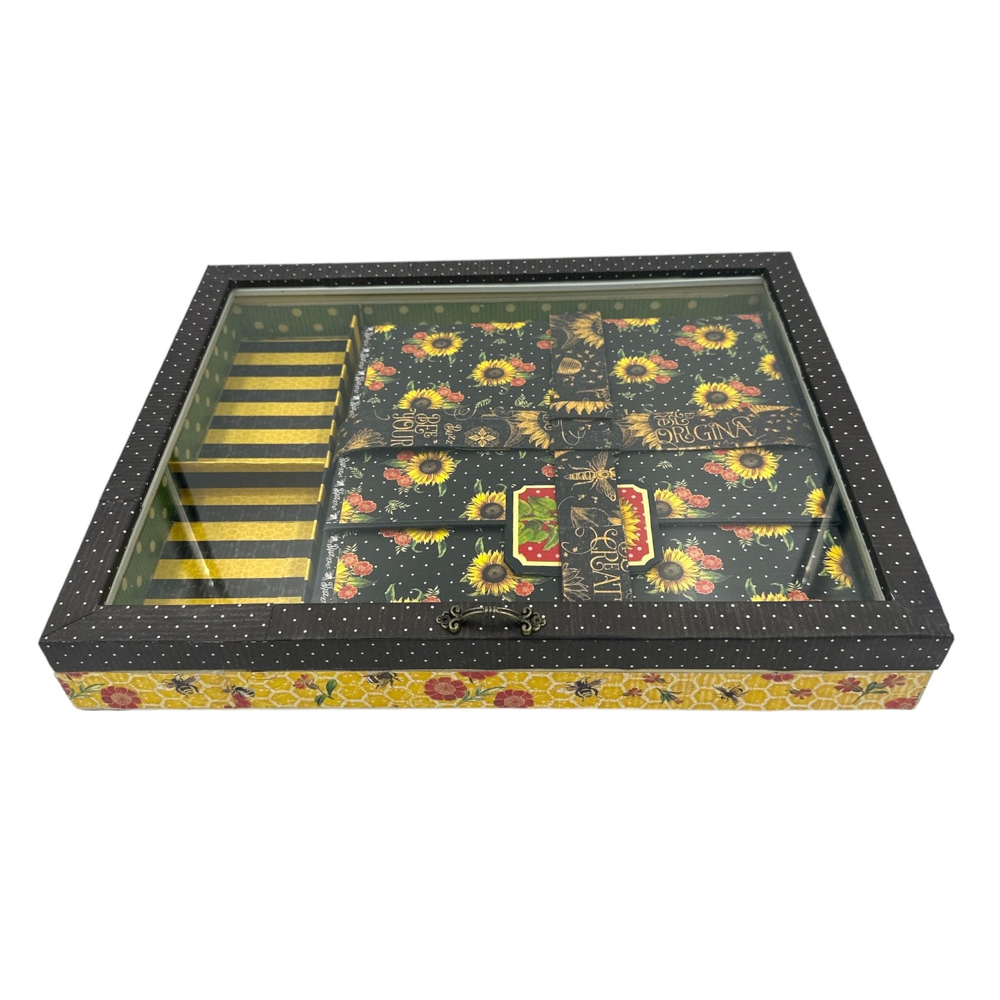 Handcrafted Let it Bee Table Shadow Memory Box Altered Art Creation image 3
