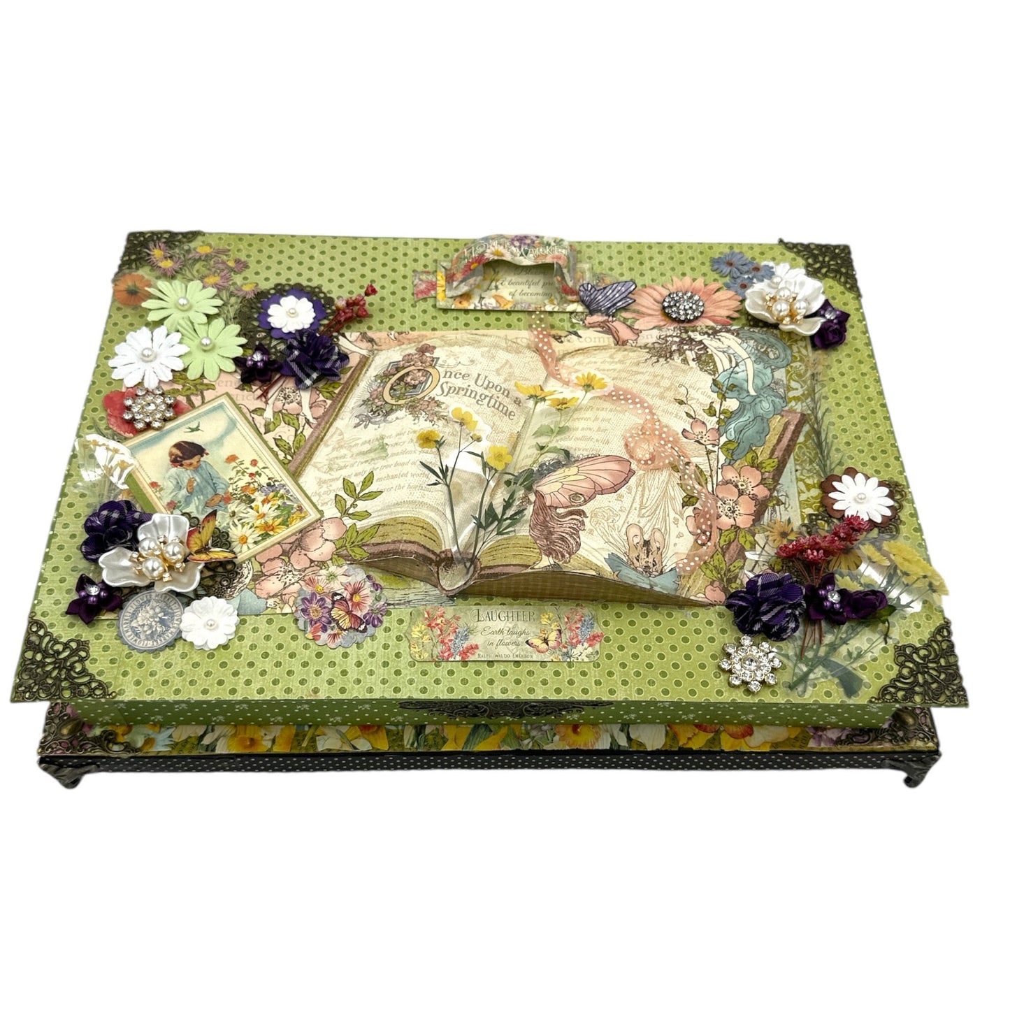 Handcrafted Springtime Inspired Popup Box Decoration Paper Creation image 5