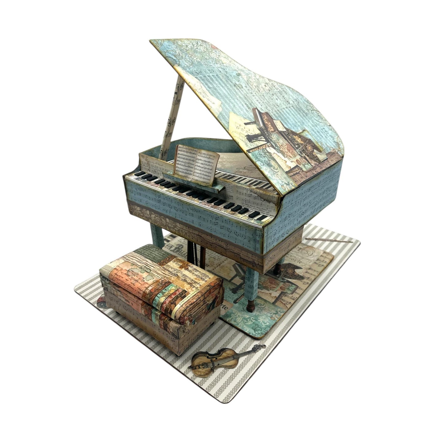 Handcrafted Music Inspired Faux Miniature Decorative Piano Paper Creation image 4