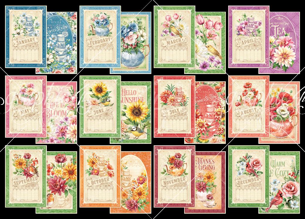 Graphic 45 Season to Celebrate Calendar Ephemera Cards – SKU 4502959 image 1