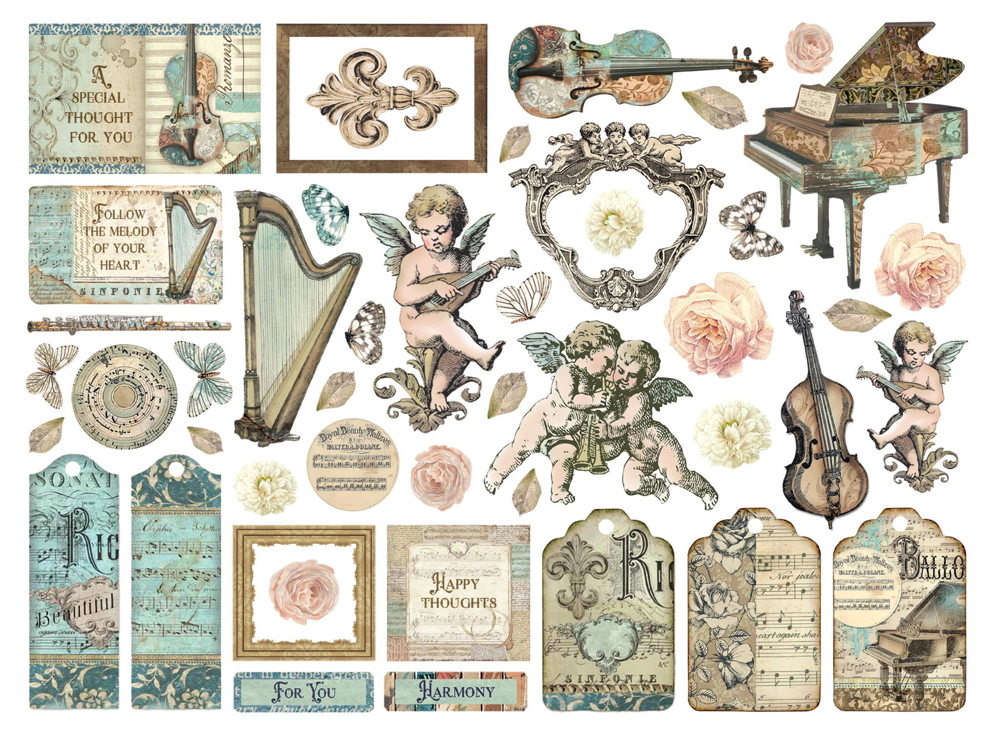 Stamperia Music Collection Assorted Die Cuts - SKU DFLDC108 image 1