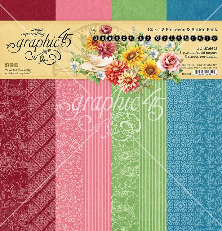 Graphic 45 Season to Celebrate 12×12 Patterns and Solids Pack – SKU 4502954 image 0