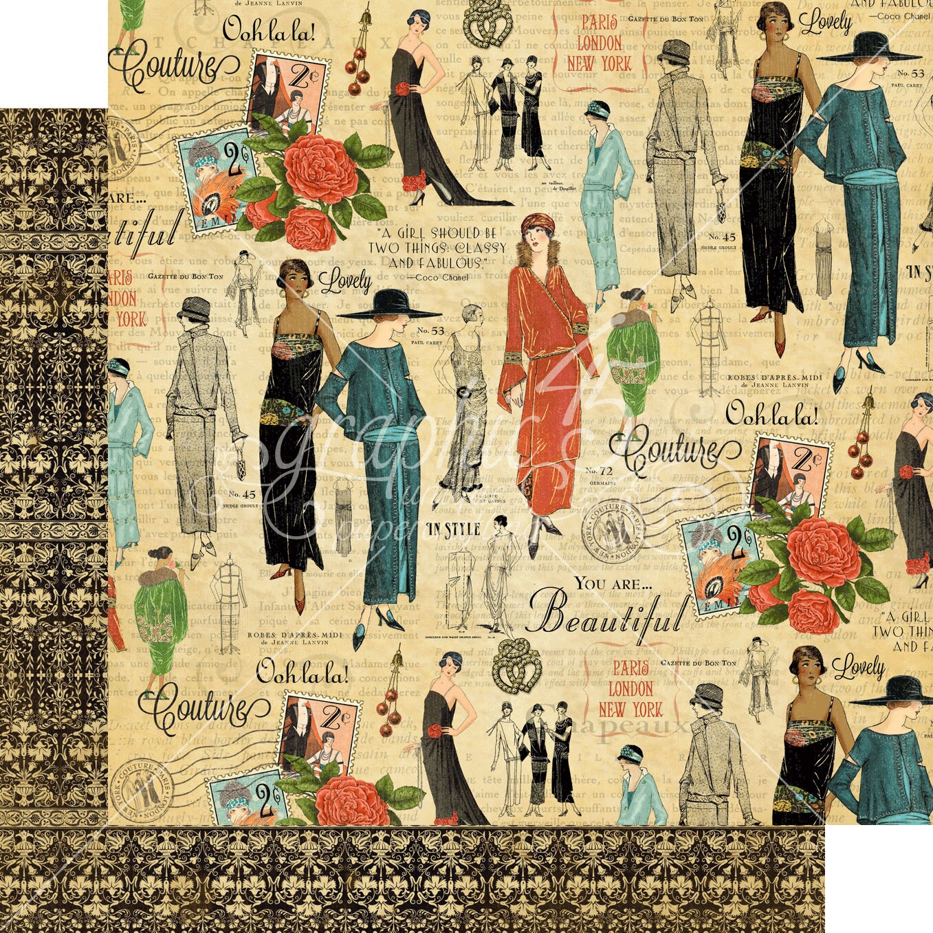Graphic 45 Couture Collection 8x8 Paper Pad image 6