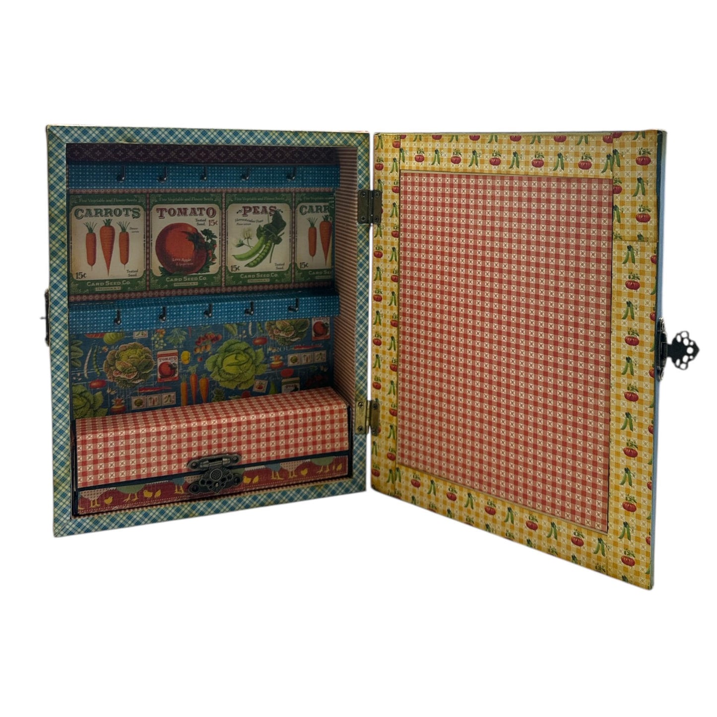 Handcrafted Home Sweet Home Vintage Wooden Key Box Altered Art Paper Creation image 1