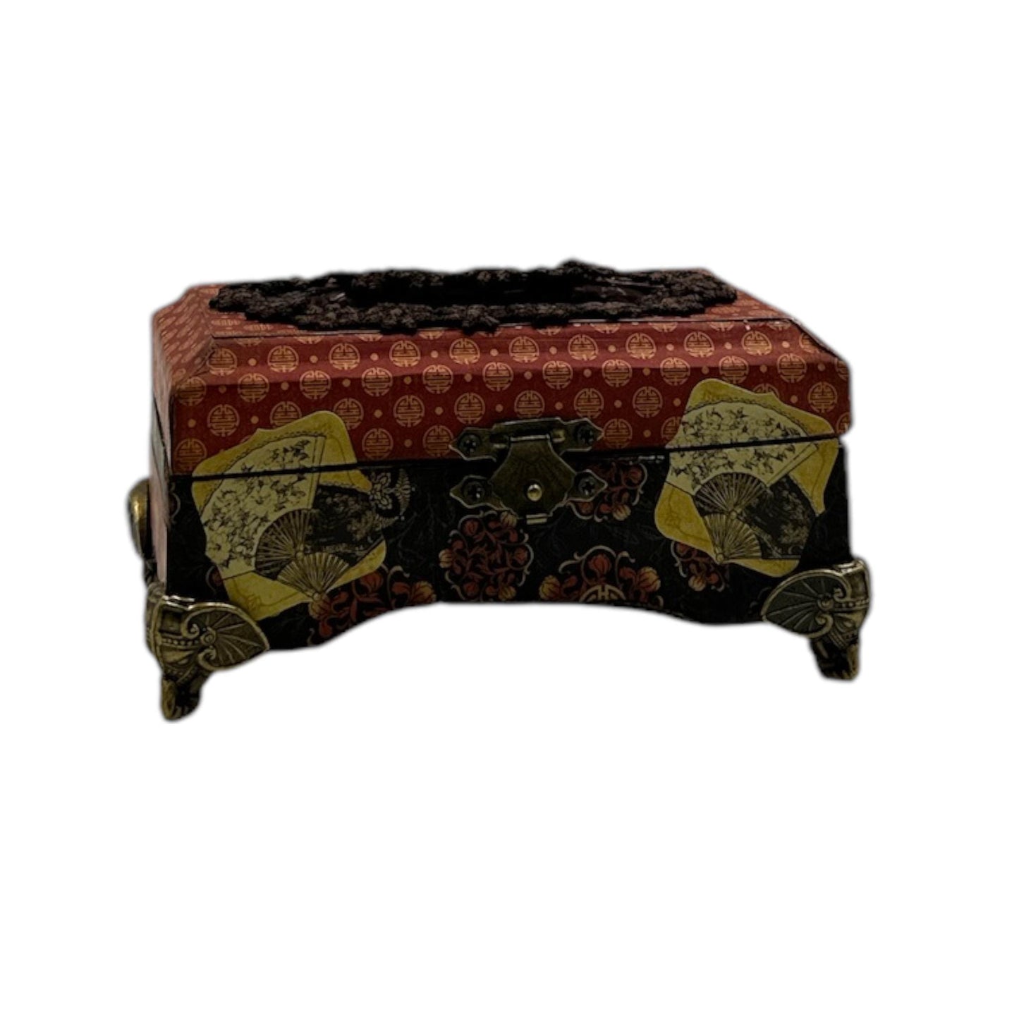 Handcrafted Bird Song Mini Wooden Box Altered Art Paper Creation image 1