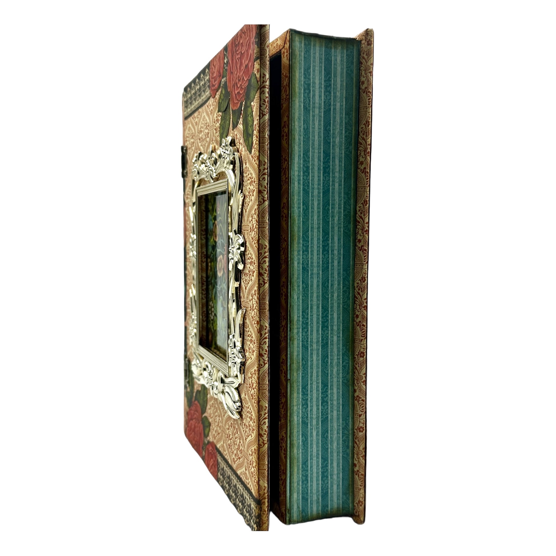 Handcrafted Couture Altered Art Faux Book Frame Jewelry Box image 2