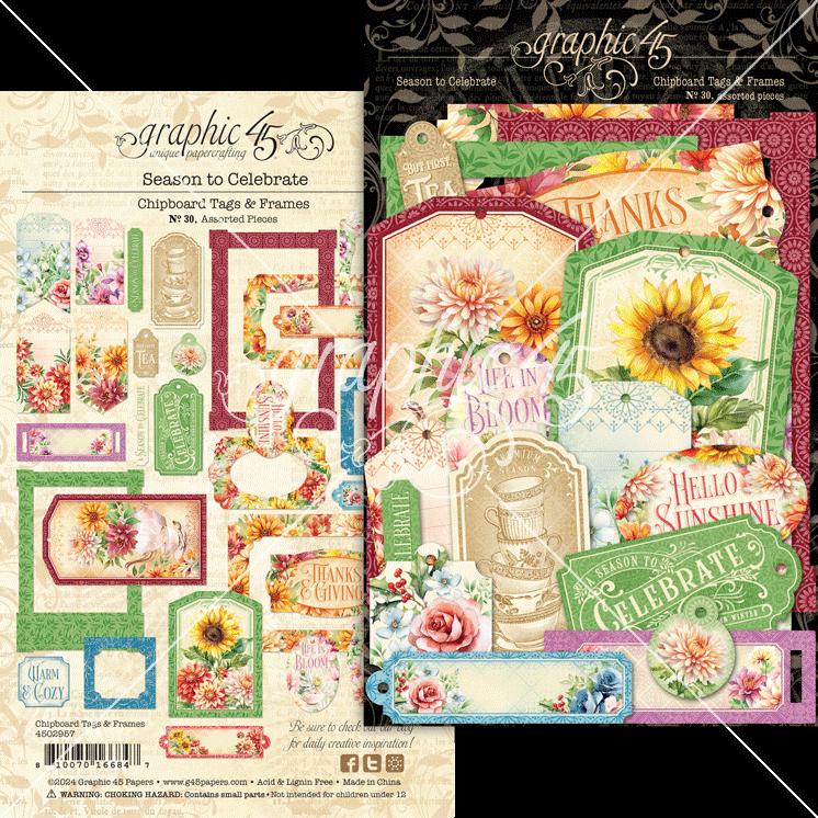Graphic 45 Season to Celebrate Chipboard Tags and Frames – SKU 4502957 image 0