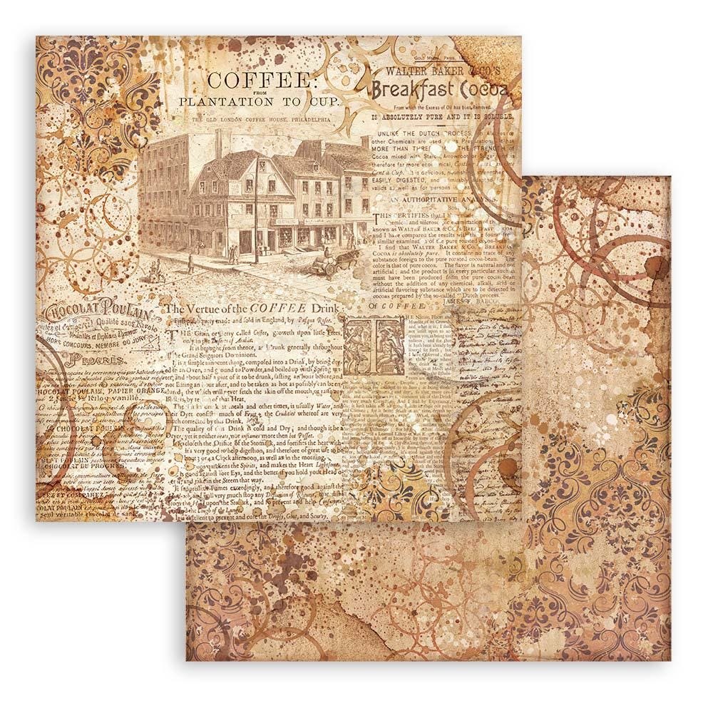 Stamperia Coffee and Chocolate 12x12 Backgrounds Scrapbooking Pad - SKU SBBL145 image 9