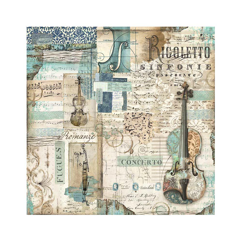 Stamperia Music Collection 4 Pack Fabric Sheets - SKU SBPLT38 image 1