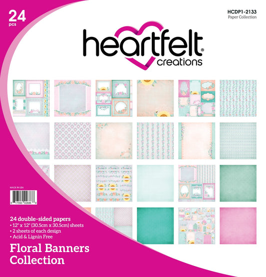 Heartfelt Creations Floral Banners Collection 12x12 Paper Pad - SKU HCDP1-2133 image 0