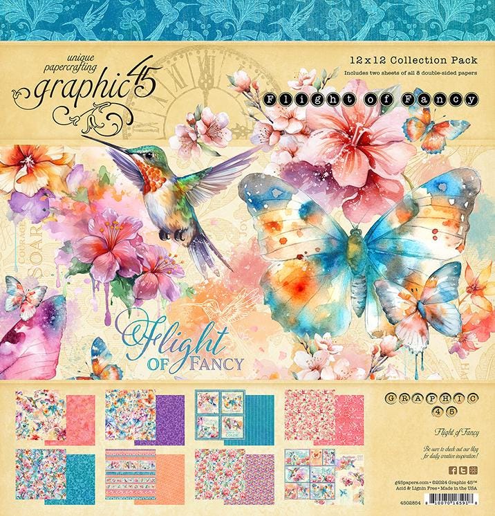 Graphic 45 Flight of Fancy 12×12 Collection Pack – SKU 4502854 image 0