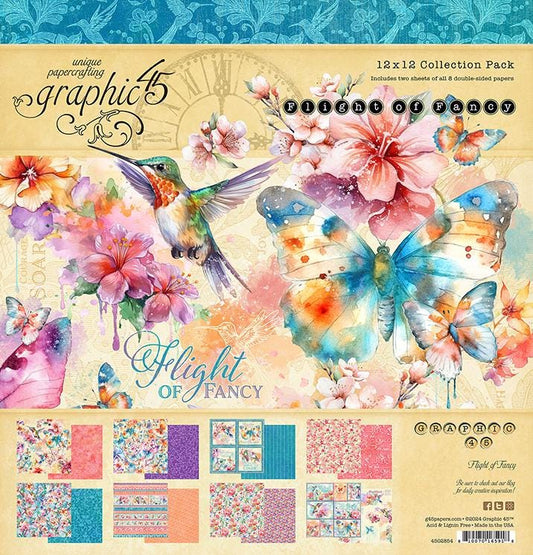 Graphic 45 Flight of Fancy 12×12 Collection Pack – SKU 4502854 image 0