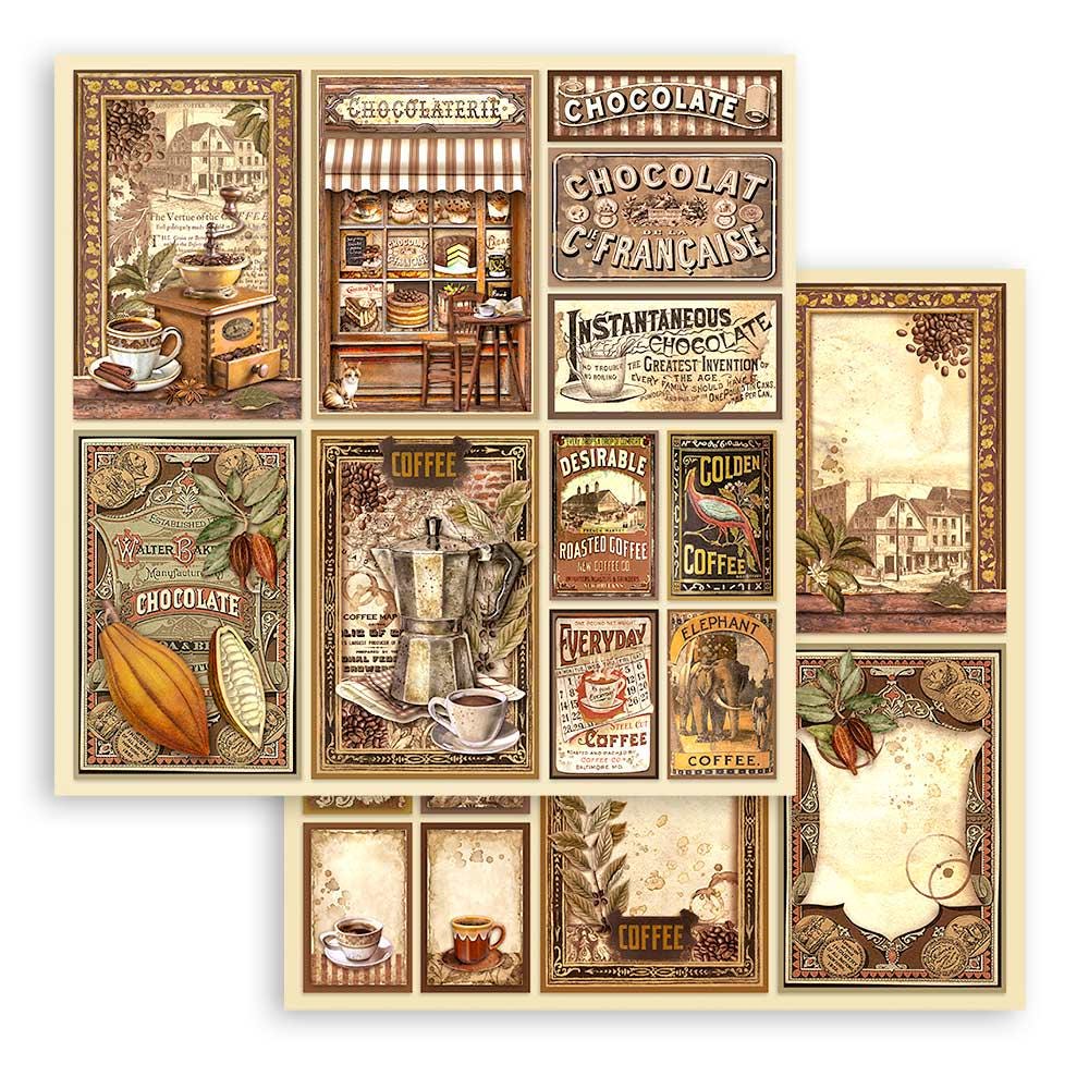Stamperia Coffee and Chocolate Collection 12x12 Scrapbooking Pad - SKU SBBL144 image 4
