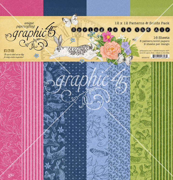 Graphic 45 Spring is in the Air 12×12 Patterns & Solids Pack – SKU: 4502975