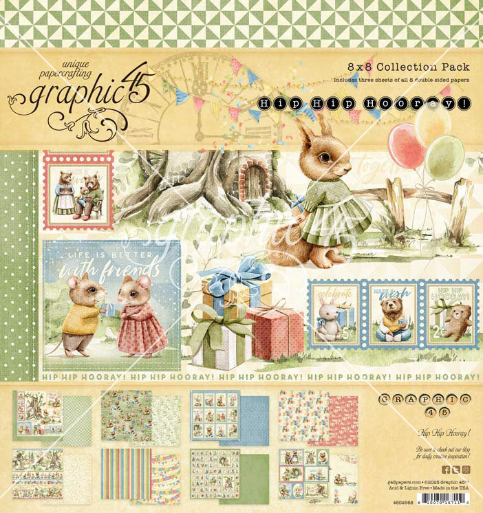 Graphic 45 Hip Hip Hooray 8x8 Collection Pack – SKU: 4502988