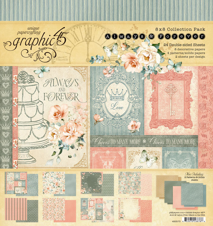 Graphic 45 Always & Forever 8×8 Collection Pack – SKU: 4503173